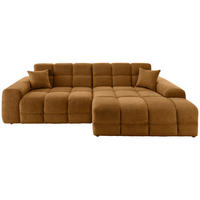ECKSOFA in Bouclé Goldfarben  - Goldfarben/Schwarz, Modern, Kunststoff/Textil (301/152cm) - Livetastic