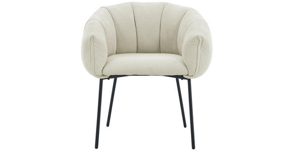 ARMLEHNSTUHL  Stoffauswahl Struktur  - Beige/Schwarz, Design, Textil/Metall (66/78/72cm) - Carryhome