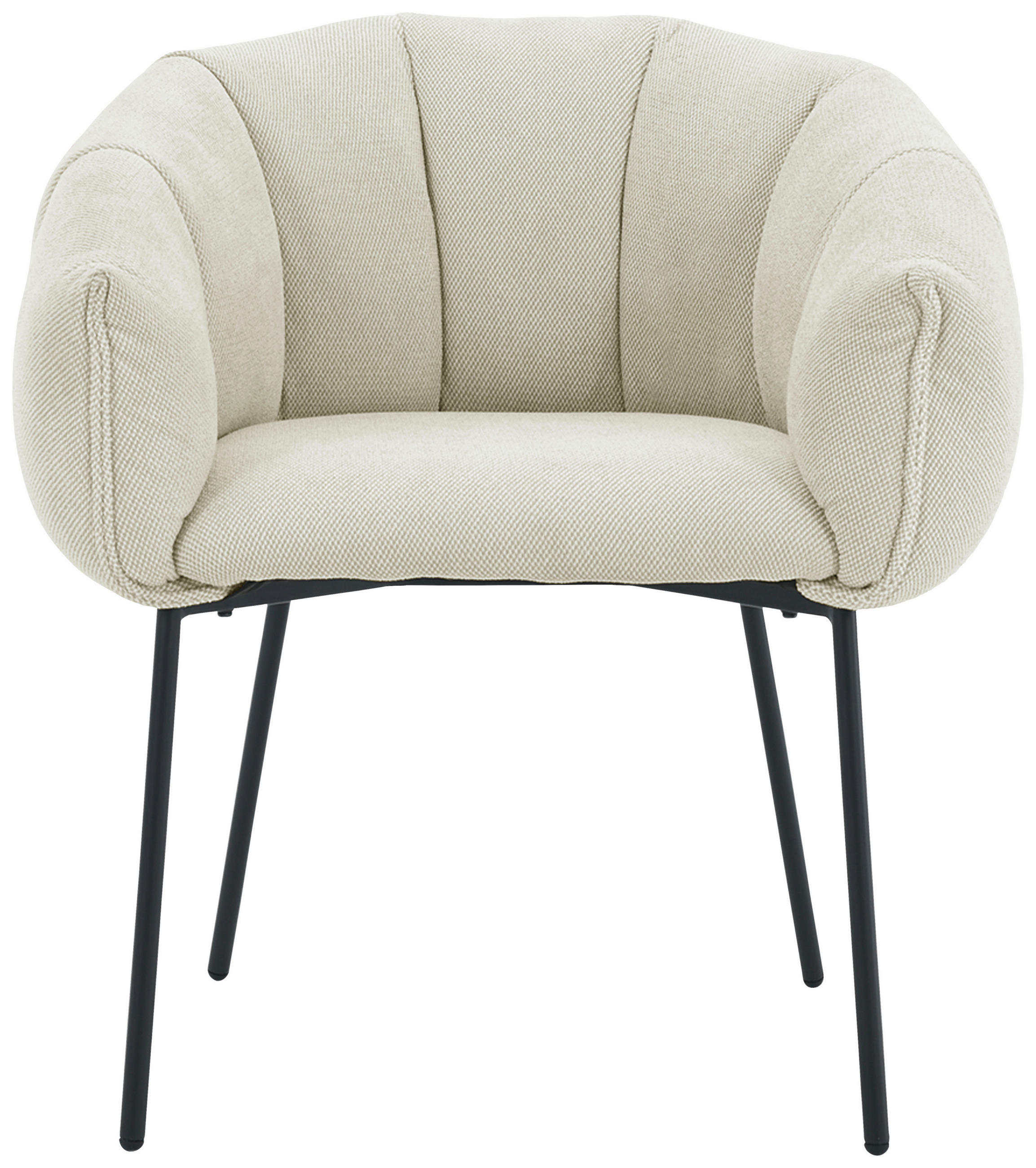 ARMLEHNSTUHL  in Eisen Struktur  - Beige/Schwarz, Design, Textil/Metall (66/78/72cm) - Carryhome