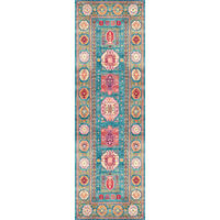 LÄUFER Cortea Zylar 80/250 cm  in Hellblau, Dunkelrosa, Elfenbein  - Elfenbein/Dunkelrosa, LIFESTYLE, Kunststoff/Textil (80/250cm) - Lindorug