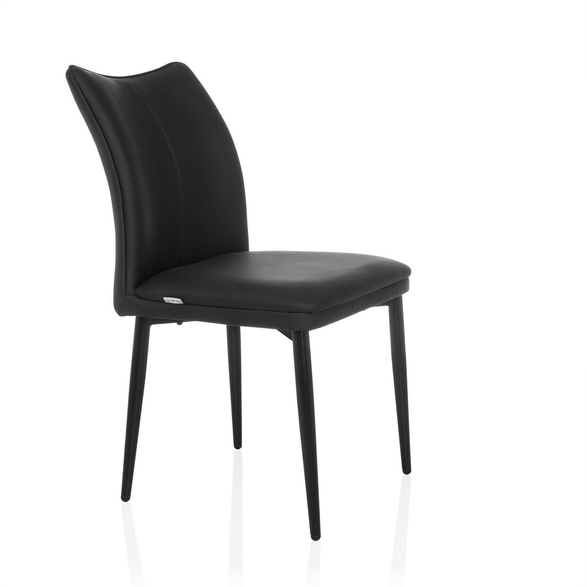 STUHL  in Lederlook Textil  - Schwarz, MODERN, Textil/Metall (47/87/61cm) - MID.YOU