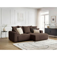 ECKSOFA Ottomane rechts  ATILLA Taupe Cord  - Taupe/Schwarz, MODERN, Kunststoff/Textil (244/149cm)