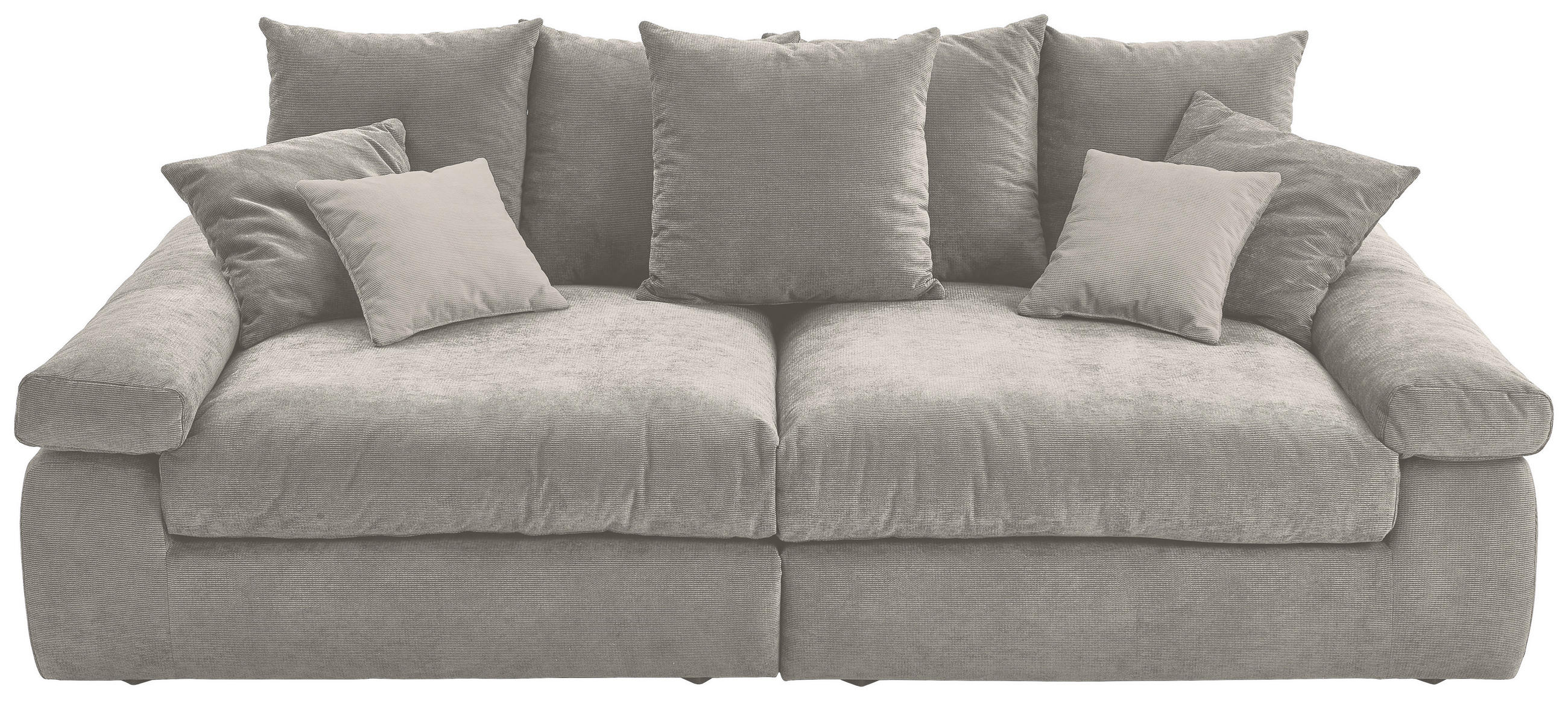 BIGSOFA Feincord Grau  - Schwarz/Grau, Design, Kunststoff/Textil (260/90/140cm) - Carryhome