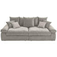 BIGSOFA Feincord Grau  - Schwarz/Grau, Design, Kunststoff/Textil (260/90/140cm) - Carryhome