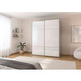 SCHWEBETÜRENSCHRANK 162/223/68 cm 2-türig Grau, Weiß  - Alufarben/Weiß, KONVENTIONELL, Glas/Holzwerkstoff (162/223/68cm) - Novel