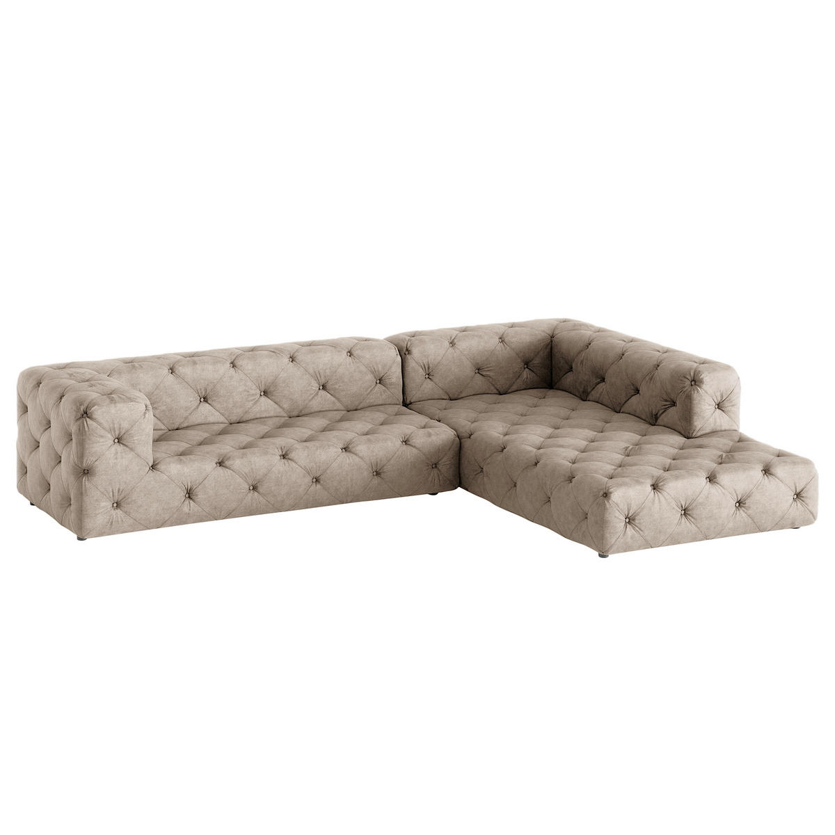 ECKSOFA Mikrofaser Cappuccino  - Schwarz/Cappuccino, Design, Kunststoff/Textil (325/228cm) - P & B