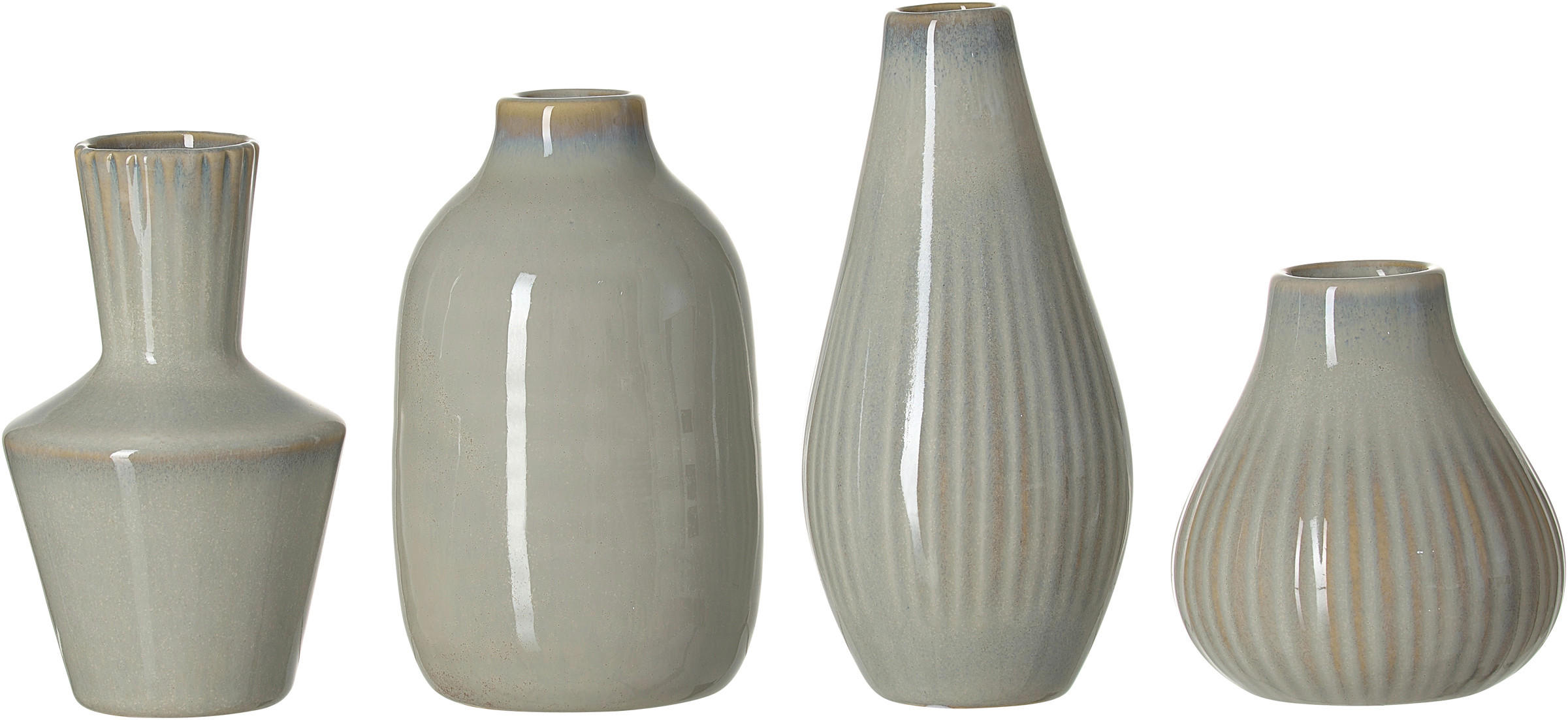 VASE  - Grau Hochglanz, Basics, Keramik (6/6/14,5cm)