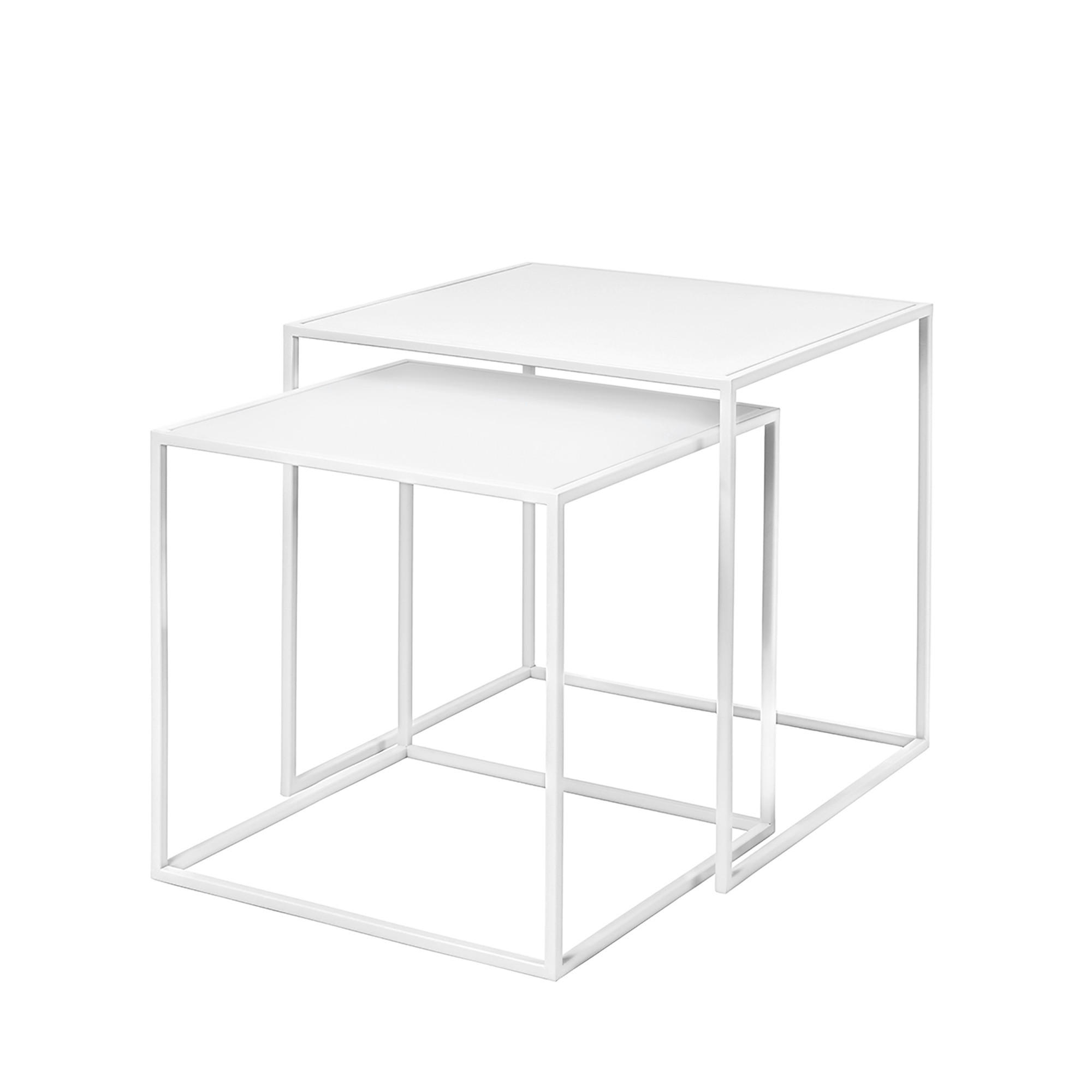 BEISTELLTISCHSET quadratisch Weiß  - Weiß, Design, Metall (40/40/40cm) - Blomus
