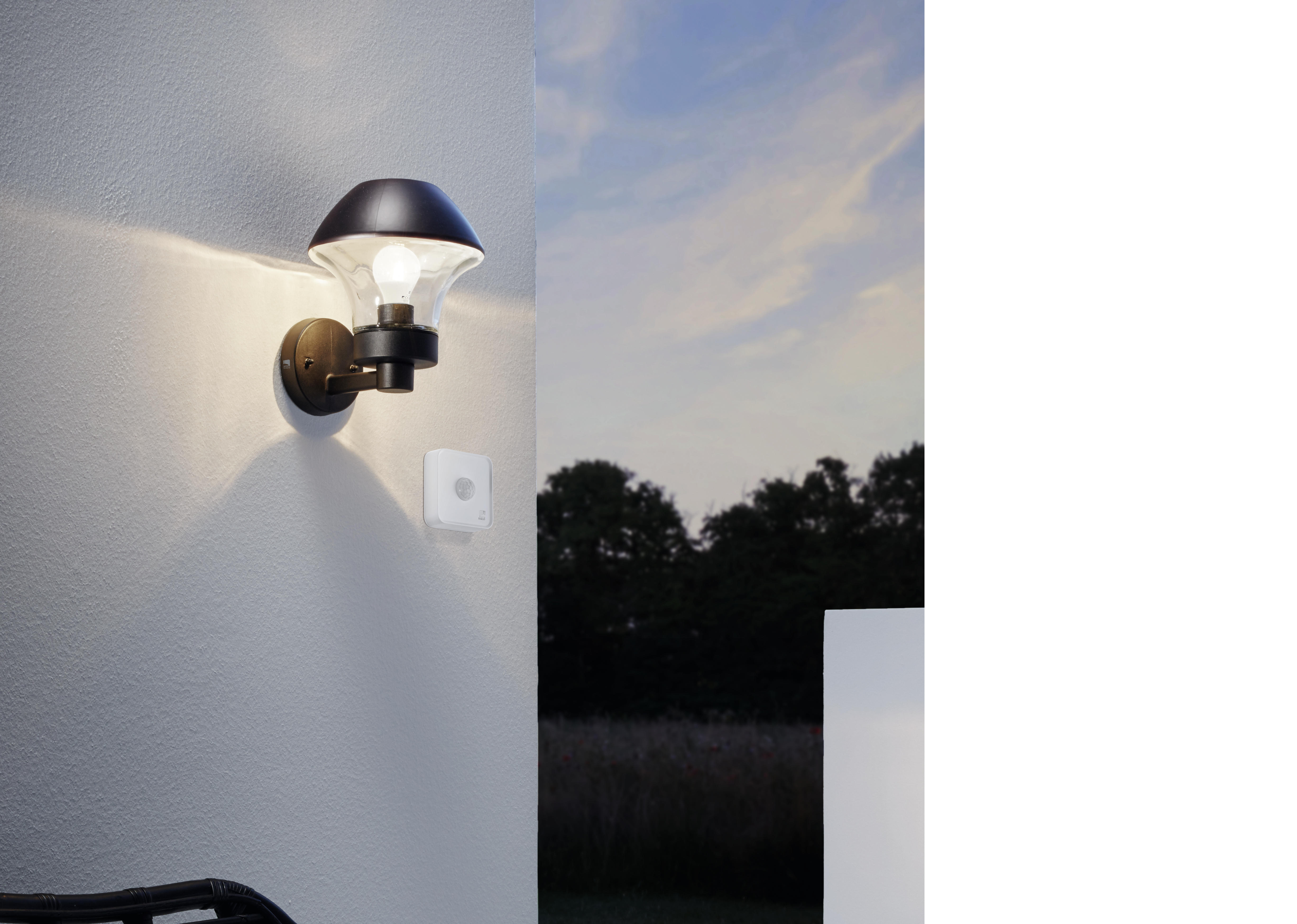 LED-AUßENLEUCHTE VERLUCCA-CONNECT  - Klar/Schwarz, Design, Glas/Metall (26,5/21/24,5cm) - Eglo