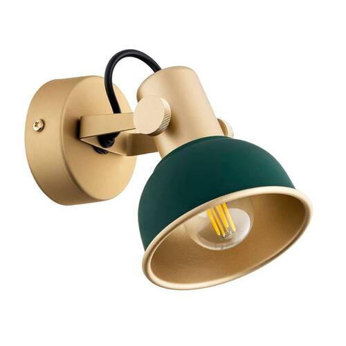 Thumbnail - Xxxl Wandleuchte Argon Lenora, Grün, Gold, Metall, zylindrisch,zylindrisch, 15x11x20 cm, CE, drehbar, schwenkbar, Lampen...