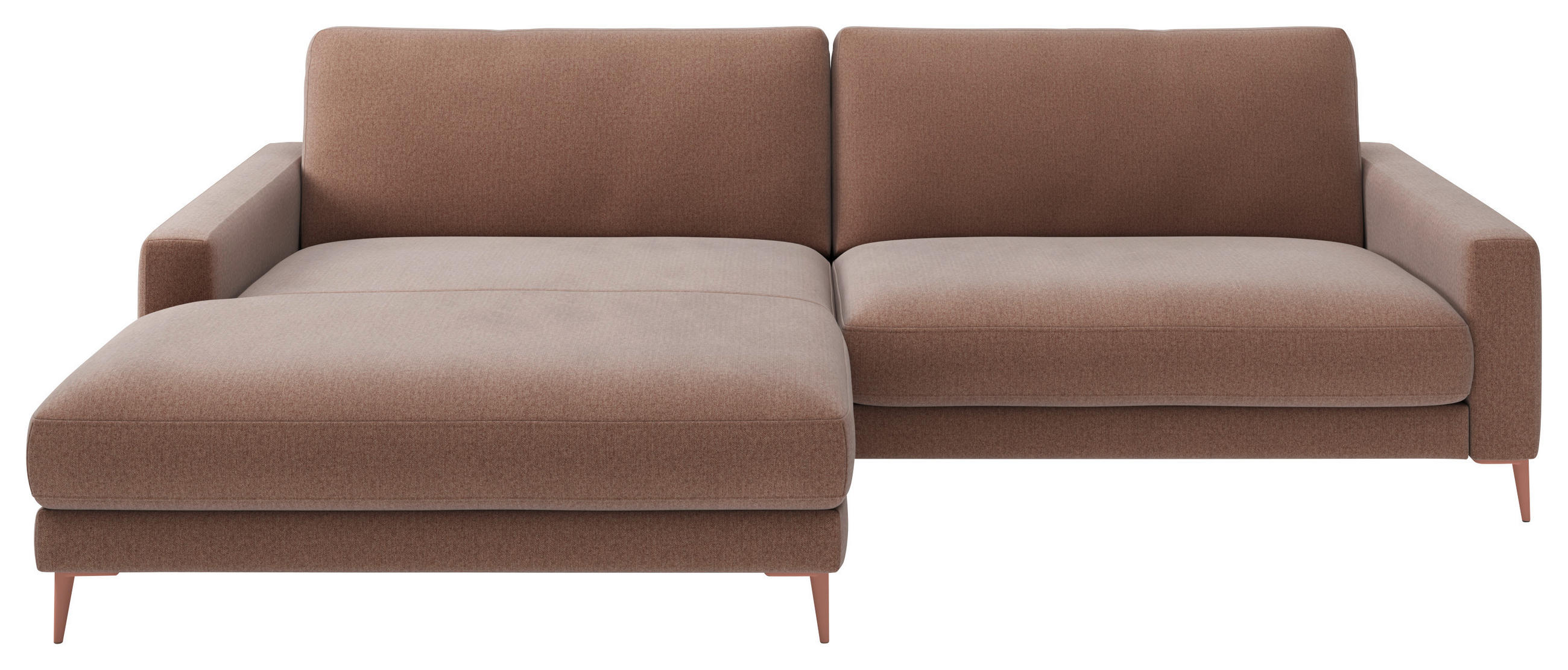ECKSOFA  in Flachgewebe Hellrosa  190/272 cm  - Hellrosa/Rosa, Design, Textil/Metall (190/272cm) - Lomoco