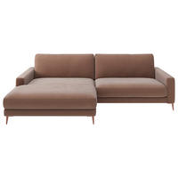 ECKSOFA  in Flachgewebe Hellrosa  190/272 cm  - Hellrosa/Rosa, Design, Textil/Metall (190/272cm) - Lomoco