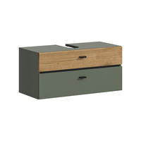 WASCHBECKENUNTERSCHRANK 75/35/35 cm  - Eichefarben/Schwarz, Trend, Holzwerkstoff/Kunststoff (75/35/35cm) - MID.YOU