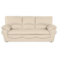 3-SITZER-SOFA in Leder Beige  - Beige/Schwarz, Design, Leder/Kunststoff (205/92/85cm) - Livetastic