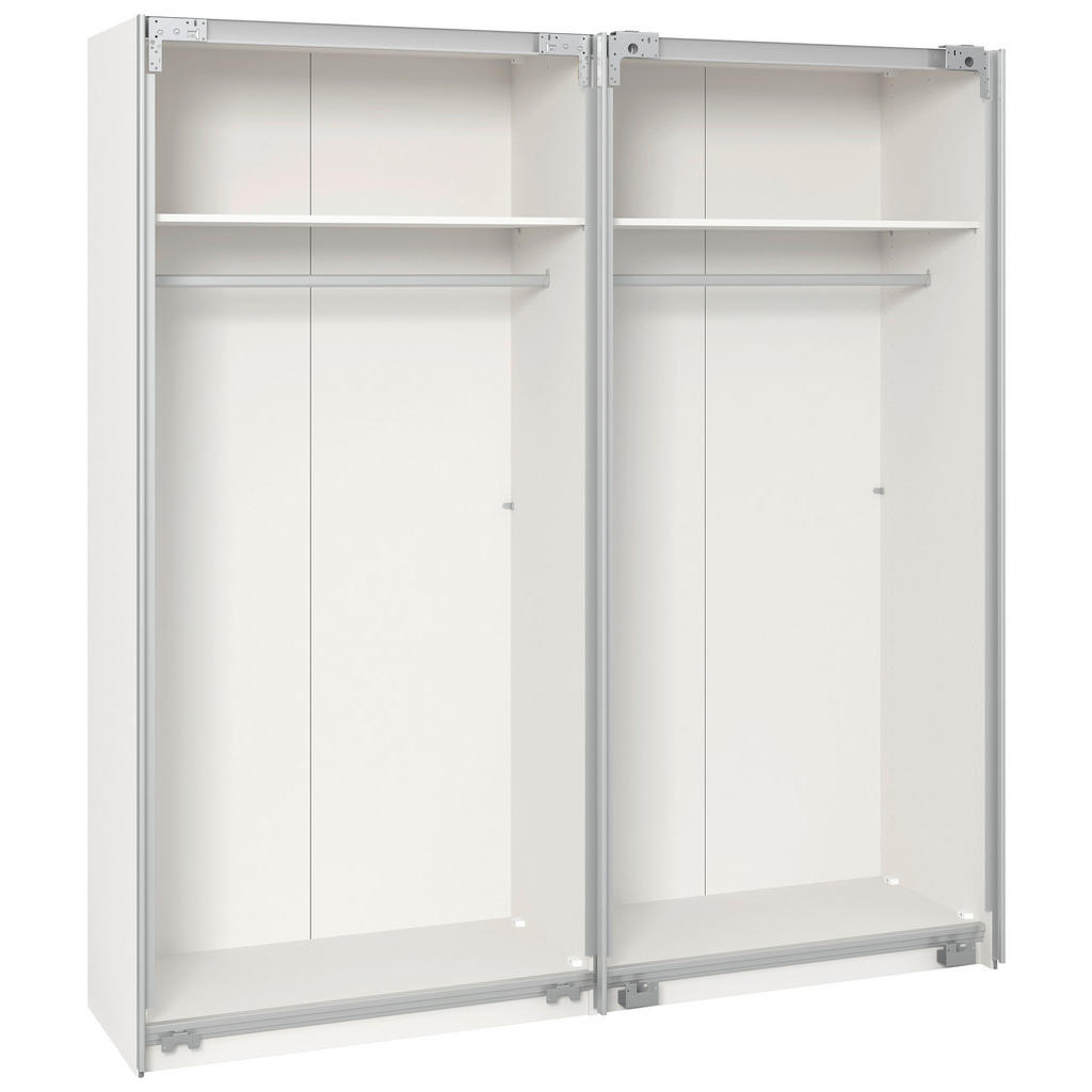 Thumbnail - Boxxx Schwebetürenschrank, Weiß, Holzwerkstoff, 2 Fächer, 203x236x65 cm, erweiterbar, Beimöbel erhältlich, umfangreiches...