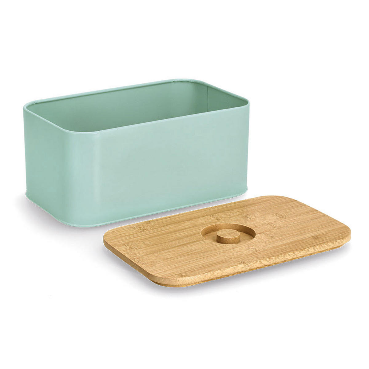 BROTKASTEN 30/18/14 cm  - Mintgrün, Basics, Holz/Metall (30/18/14cm) - Zeller Present