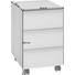 ROLLCONTAINER Eichefarben, Weiß - Eichefarben/Alufarben, Design, Glas/Kunststoff (39,8/60,9/50cm) - Voleo