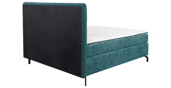 BOXSPRINGBETT 160/200 cm  in Petrol  - Petrol/Schwarz, Design, Textil/Metall (160/200cm) - Esposa