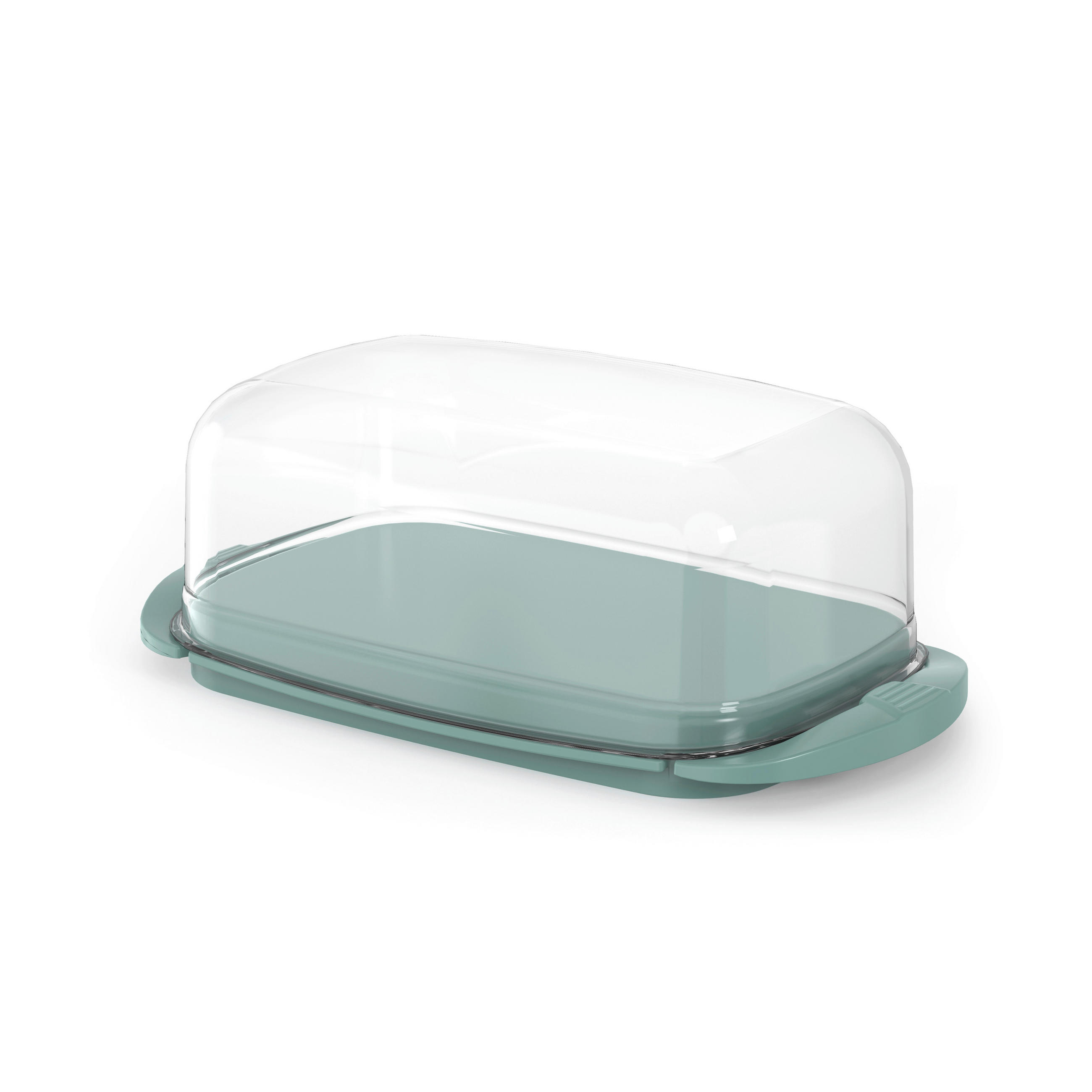 BUTTERDOSE Kunststoff  - Transparent/Mintgrün, KONVENTIONELL, Kunststoff (18/9,5/6,5cm) - Rotho