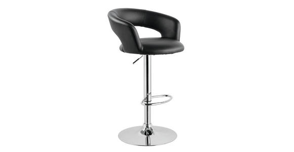 BARHOCKER in Metall, Textil Schwarz, Chromfarben - Chromfarben/Schwarz, Design, Textil/Metall (58/86-107/57cm) - Xora