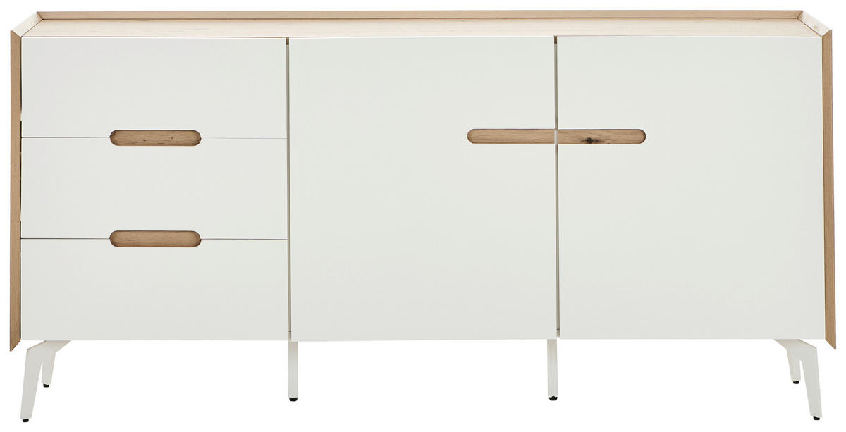 COMODĂ CU UșI 164/78/40 cm  - alb/stejar Artisan, Design, metal/material pe bază de lemn (164/78/40cm) - Carryhome