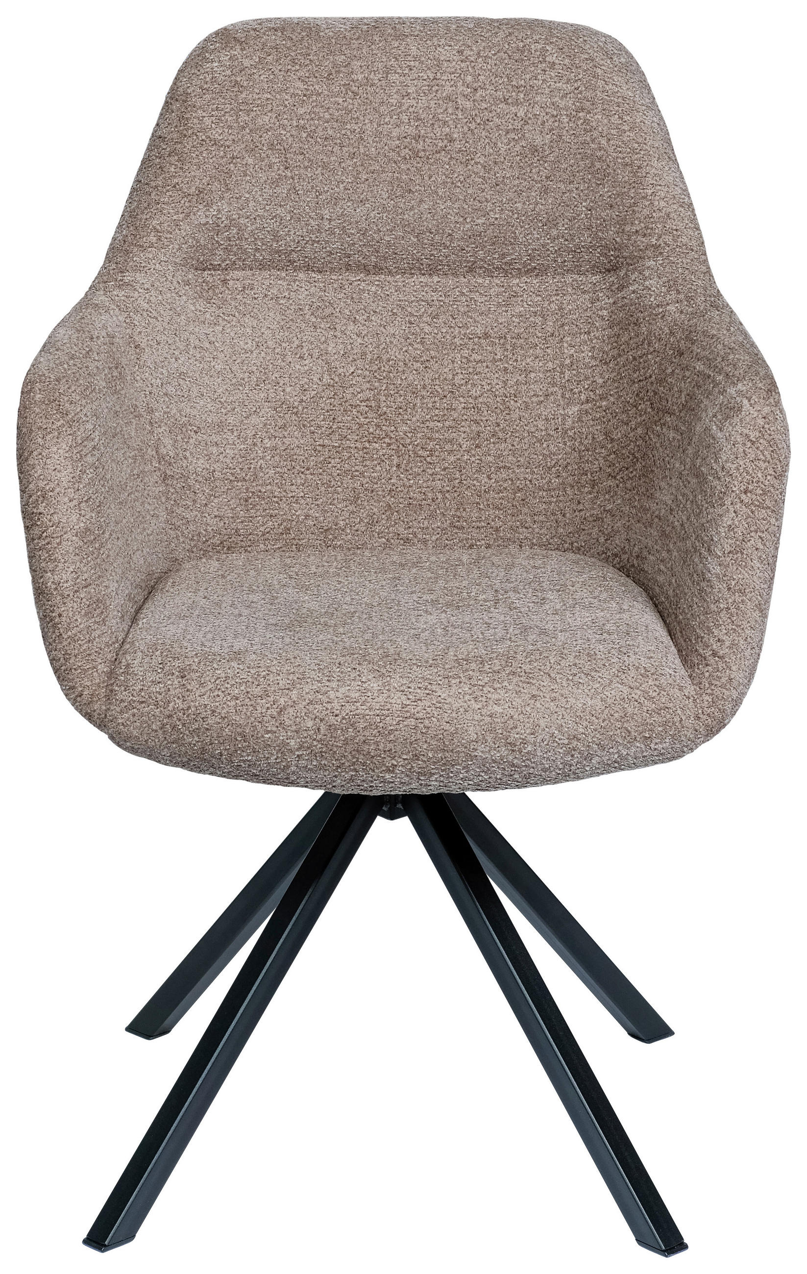 ARMLEHNSTUHL  in Stahl Chenille  - Taupe/Schwarz, Design, Textil/Metall (57/85,5/65cm) - Voleo