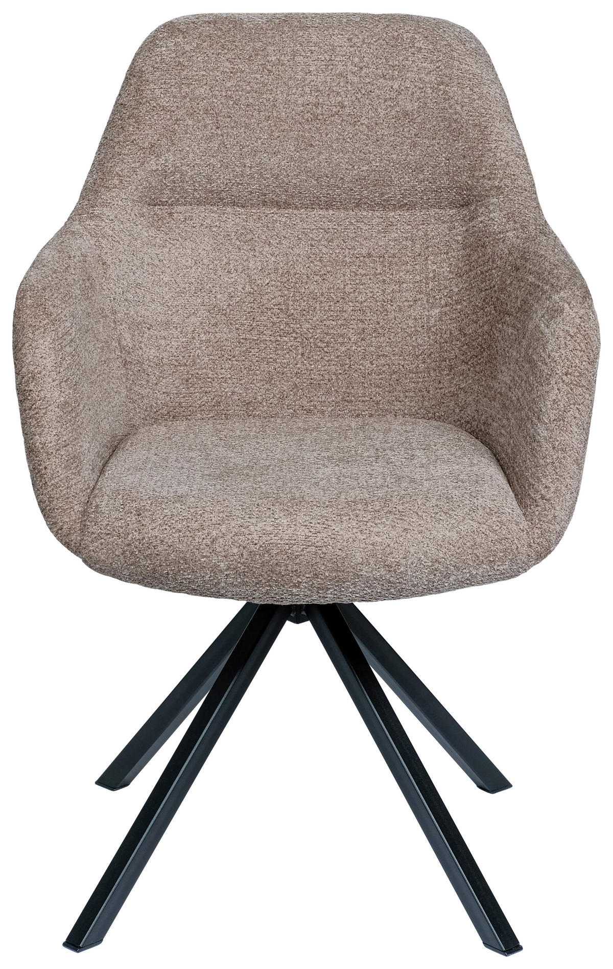ARMLEHNSTUHL  in Stahl Chenille  - Taupe/Schwarz, Design, Textil/Metall (57/85,5/65cm) - Voleo
