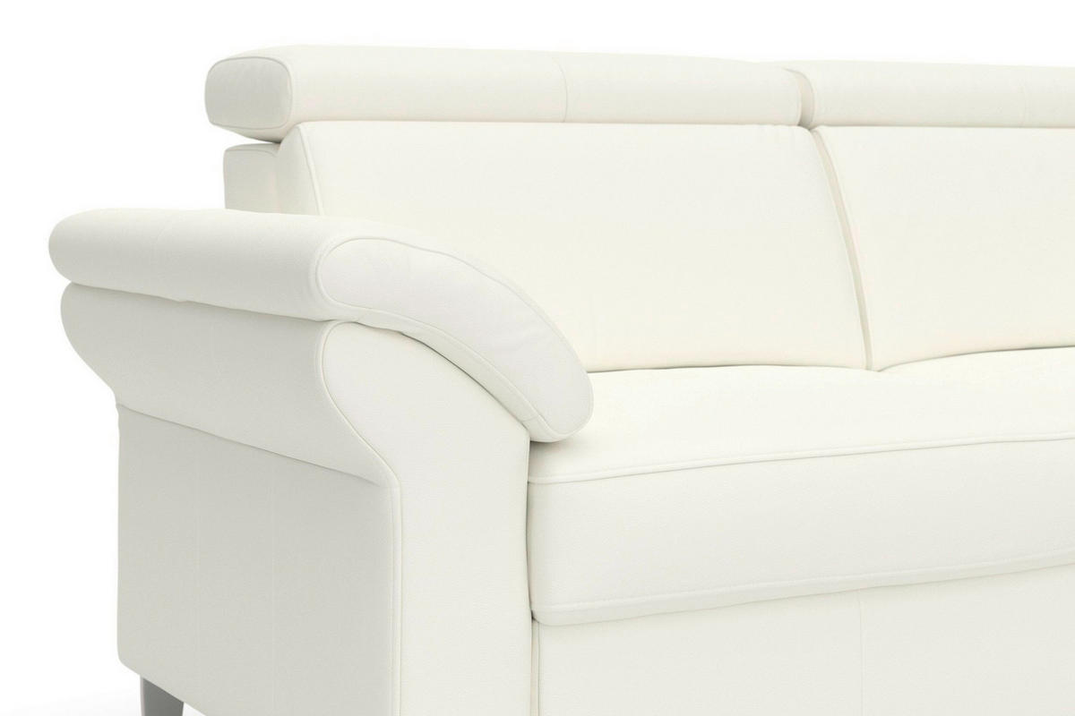 3-SITZER-SOFA ARNGAST E Echtleder Weiß  - Chromfarben/Weiß, Basics, Leder/Metall (186/84/93cm) - Sit & More