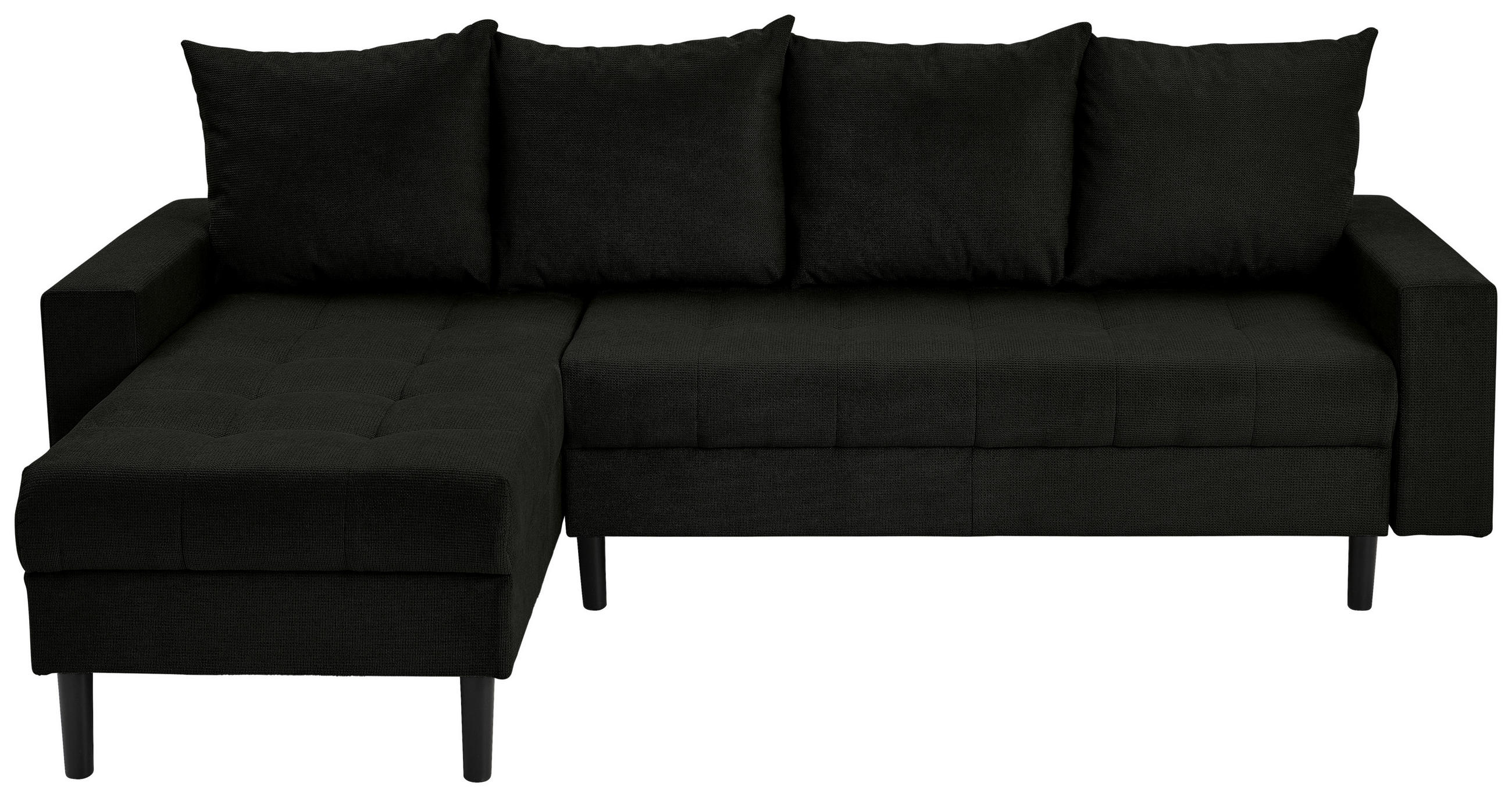 ECKSOFA in Webstoff Schwarz  - Schwarz, Konventionell, Kunststoff/Textil (157/231cm) - P & B