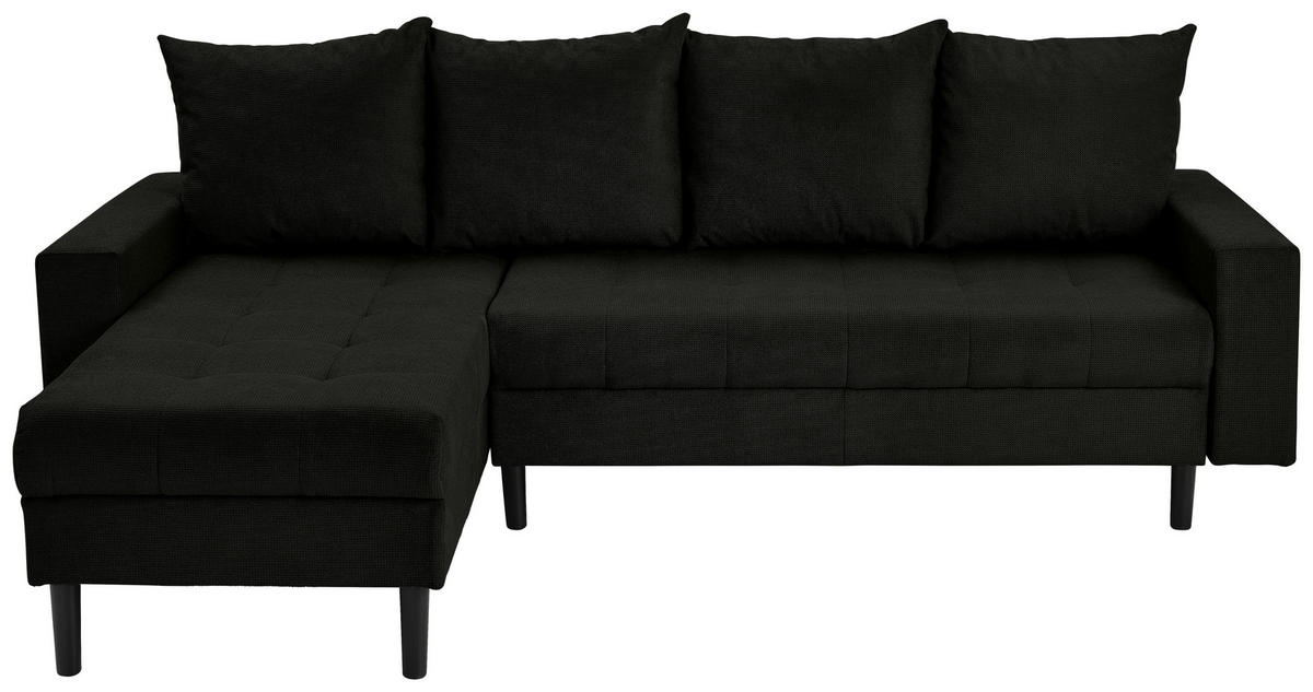 ECKSOFA in Webstoff Schwarz  - Schwarz, Konventionell, Kunststoff/Textil (157/231cm) - P & B