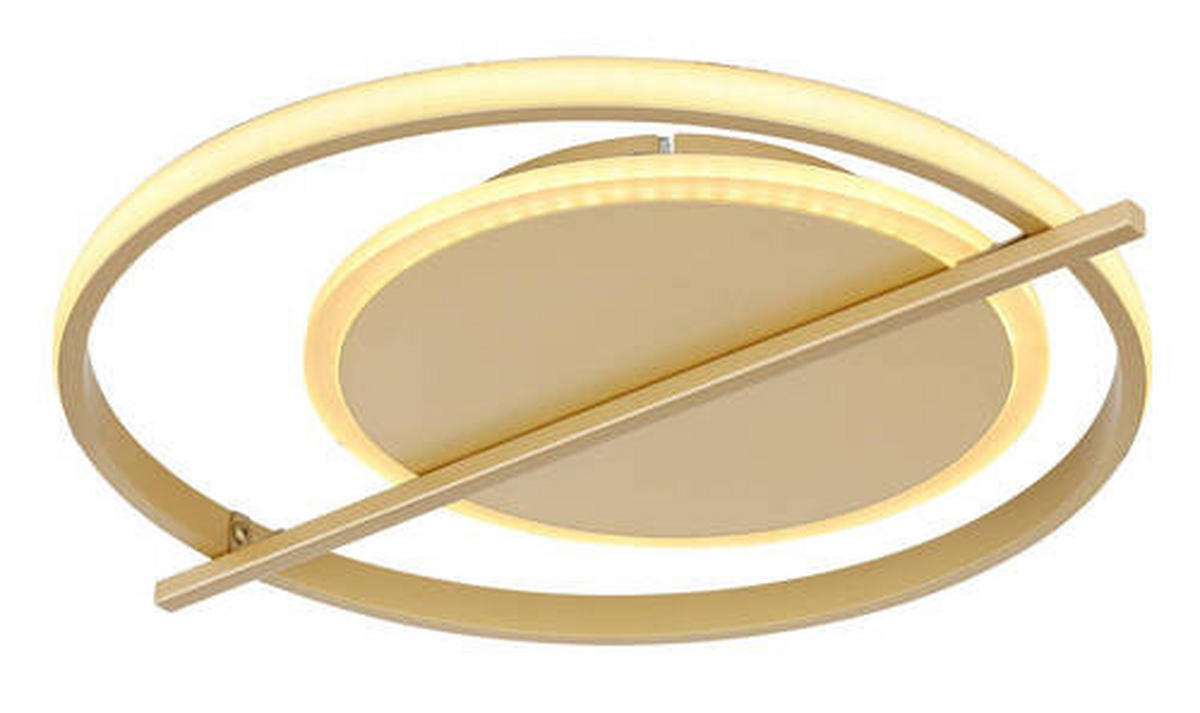 DECKENLEUCHTE 36 W    40/36/5 cm  - Goldfarben/Opal, Trend, Kunststoff/Metall (40/36/5cm) - Globo