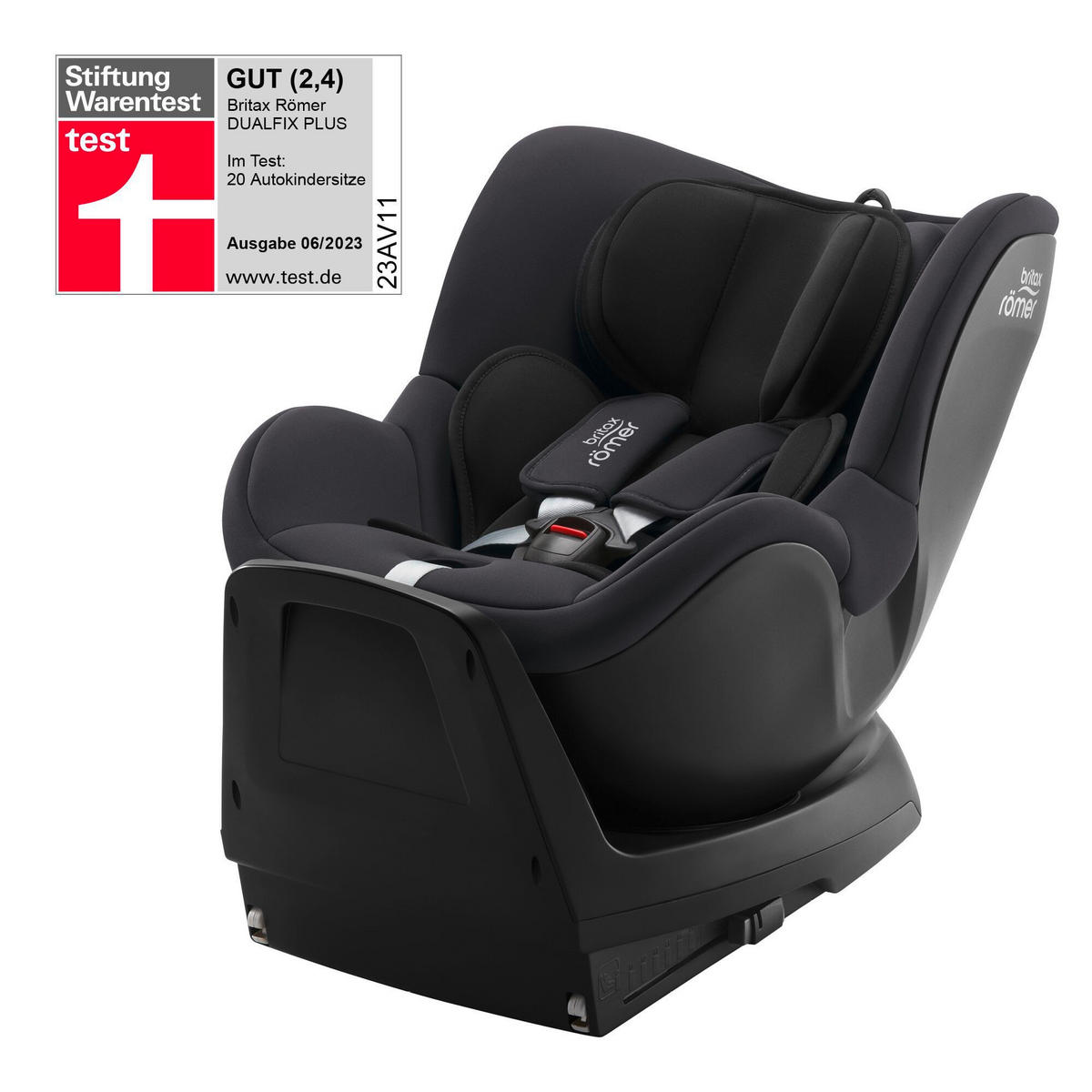 REBOARDER-KINDERSITZ Dualfix Plus  - Dunkelgrau, Basics, Kunststoff/Textil (44/55cm) - Britax Römer