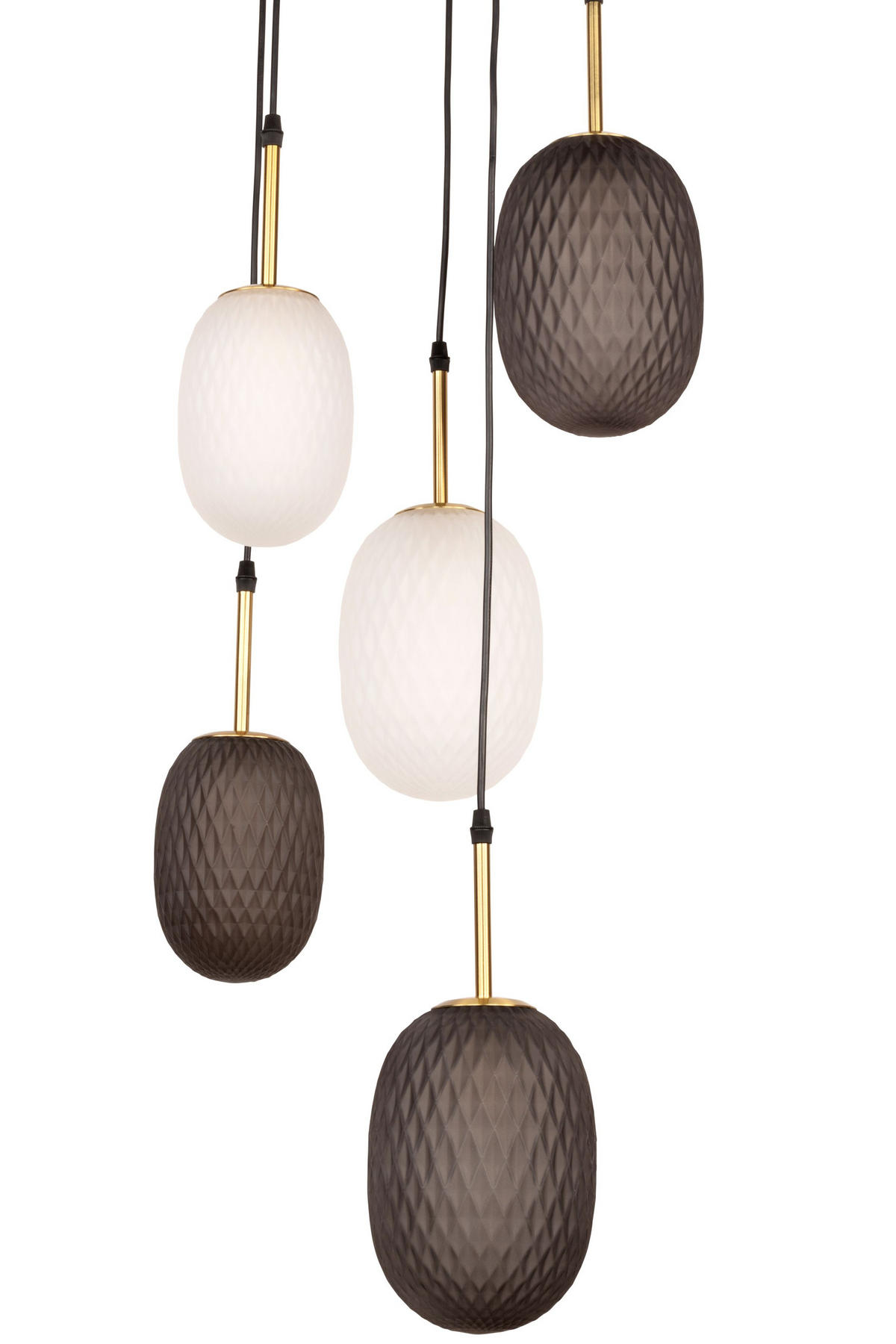 HÄNGELEUCHTE 350/150 cm    - Weiss/Schwarz, Trend, Glas/Metall (350/150cm) - Novel