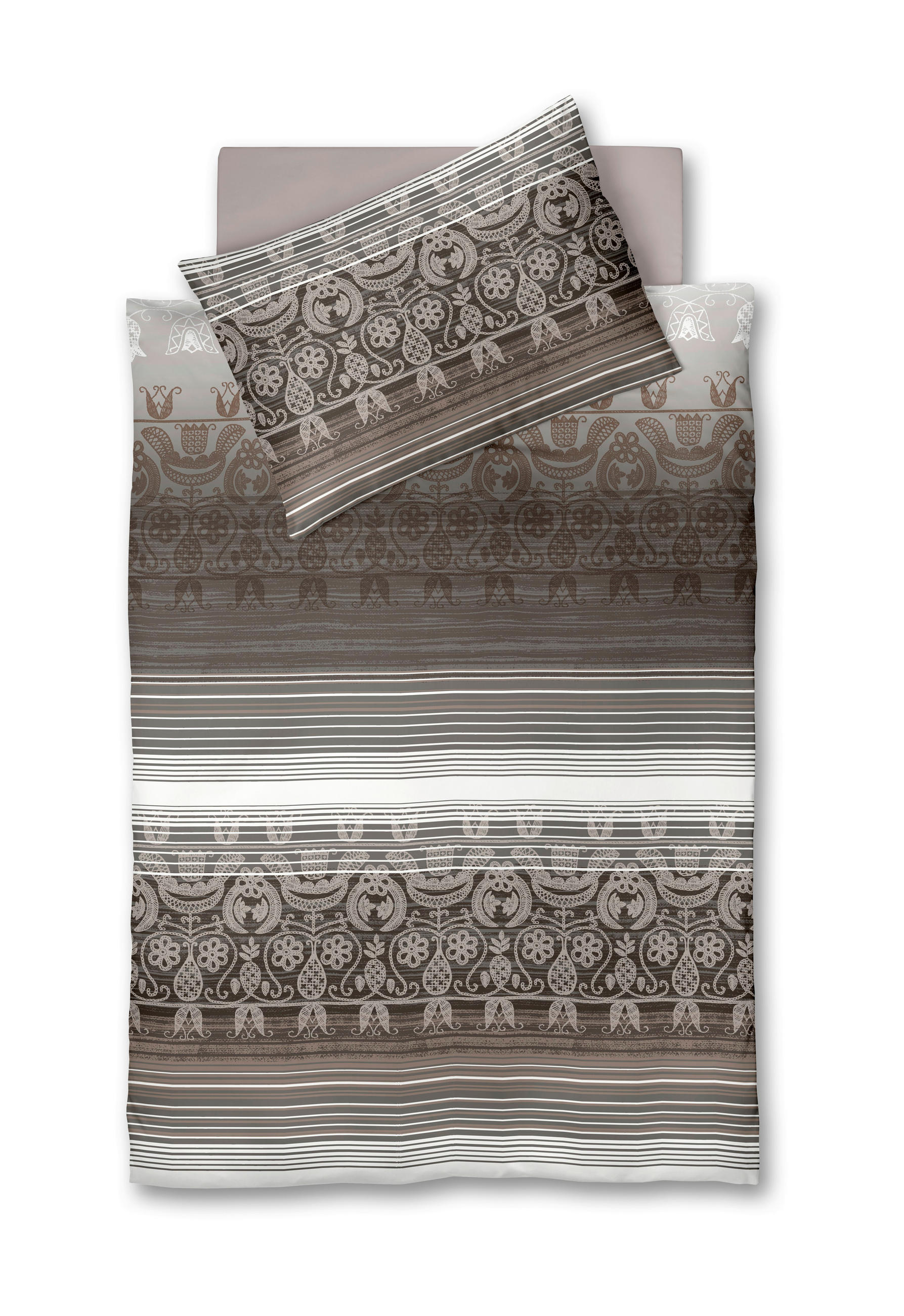 POVLEČENÍ, flanel, bílá, cappuccino, mokka, 140/200 cm - bílá/cappuccino, Basics, textil (140/200cm)