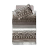 POSTEĽNÁ BIELIZEŇ, flanel, biela, cappuccino, mokka, 140/200 cm - biela/cappuccino, Basics, textil (140/200cm)