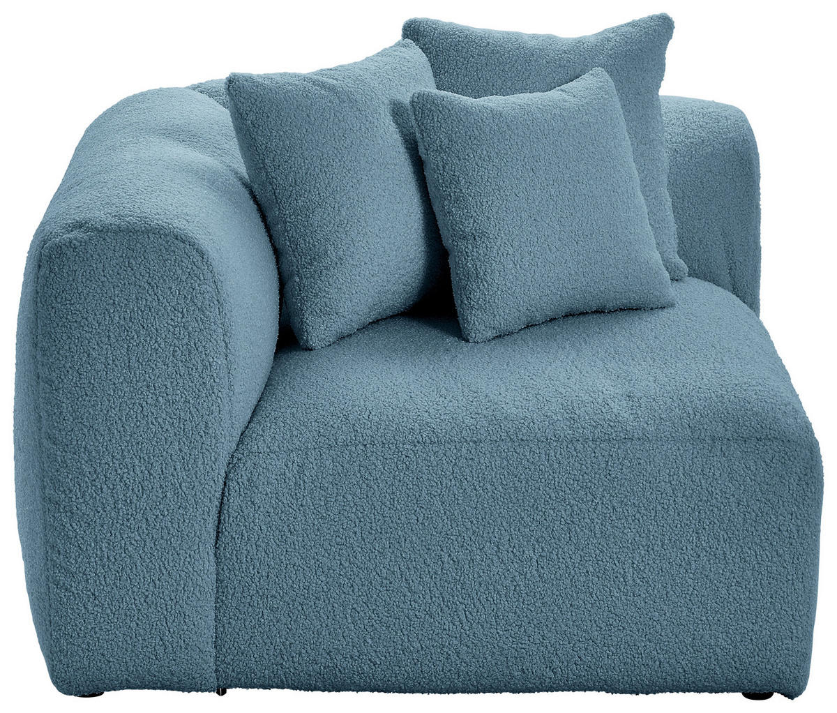 SOFAELEMENT BLOOM Flachgewebe, Teddystoff Blau  - Blau, Trend, Textil (115/70/115cm) - Livetastic