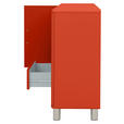 SIDEBOARD 146/92/41 cm  - Rot/Nickelfarben, Design, Holzwerkstoff/Metall (146/92/41cm) - Carryhome