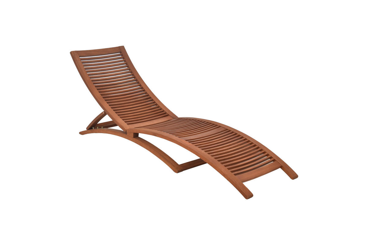 GARTENLIEGE 60/105/208 cm  - Eukalyptusholzfarben/Anthrazit, KONVENTIONELL, Holz/Textil (60/105/208cm) - Gardenson