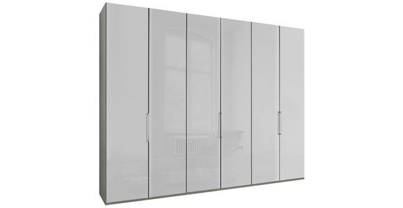 FALTTÜRENSCHRANK in Grau, Weiß - Chromfarben/Weiß, KONVENTIONELL, Glas/Holzwerkstoff (300/236/58cm) - Dieter Knoll