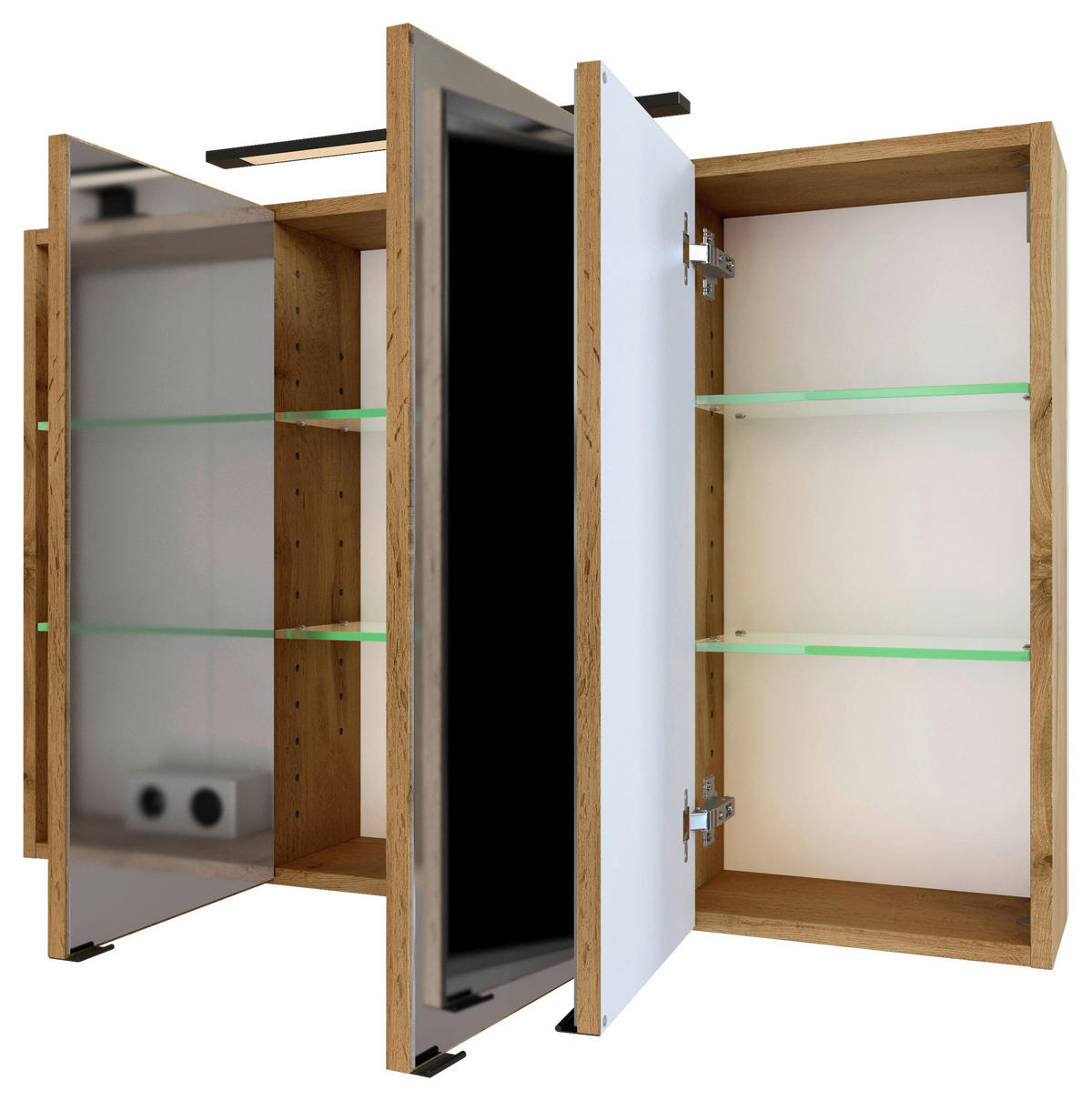 BADEZIMMER 100 cm  - Weiss/Eichefarben, Modern, Keramik/Holzwerkstoff (100cm) - Held