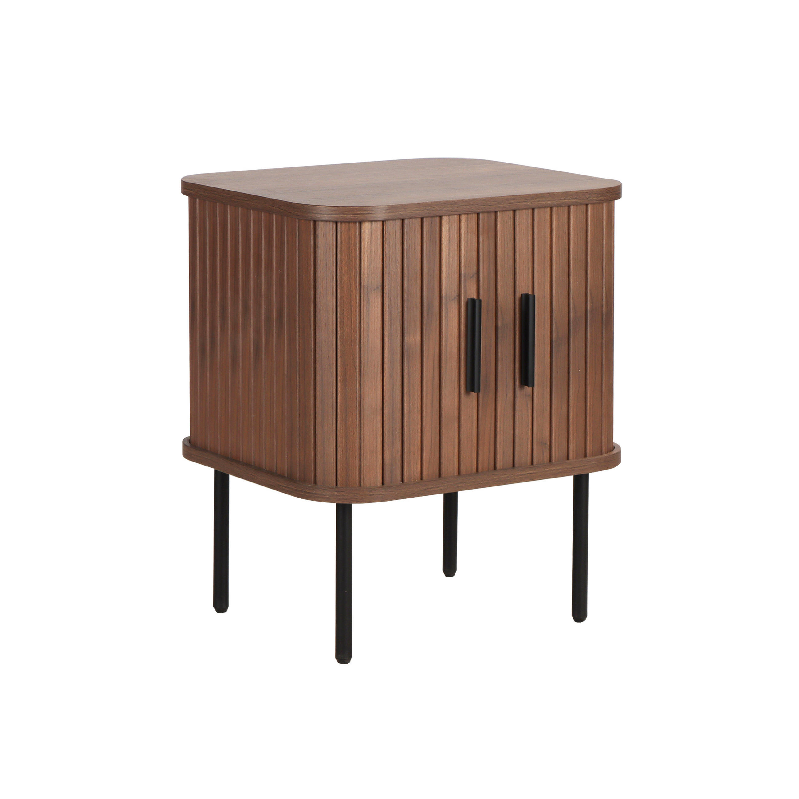 NACHTTISCH 45/55/40 cm  - Walnussfarben/Schwarz, Design, Holzwerkstoff/Metall (45/55/40cm) - Livetastic