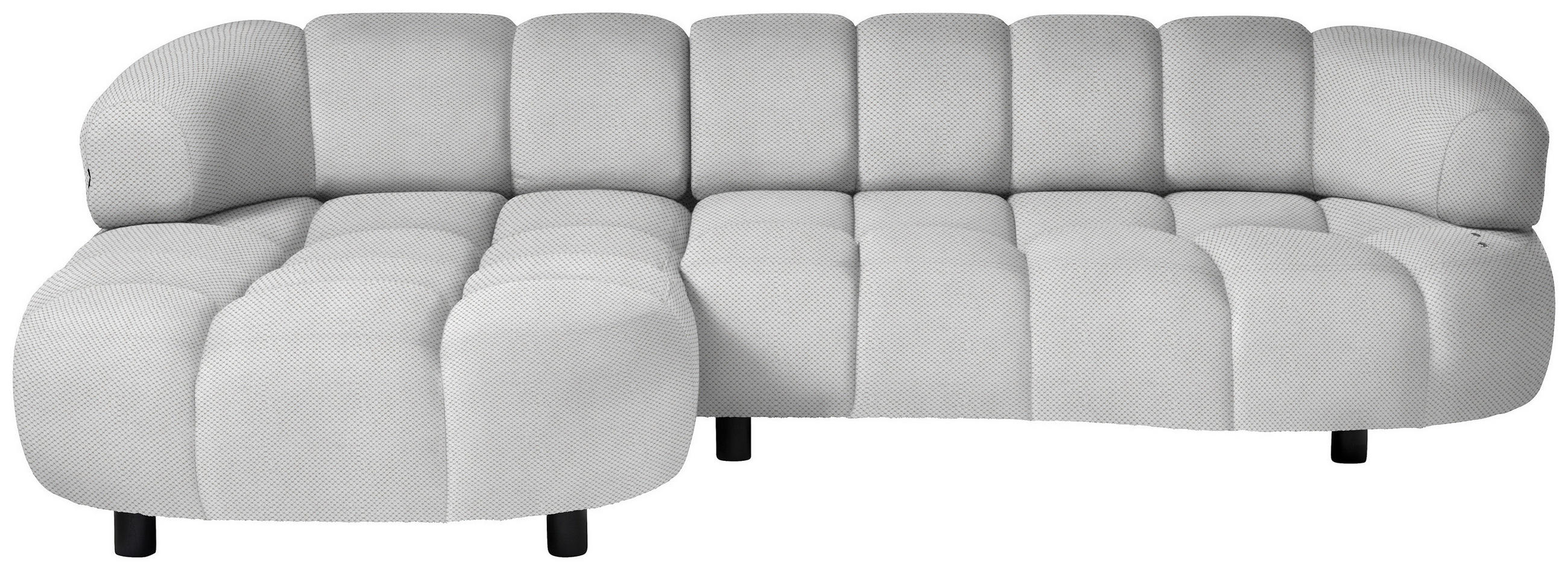 ECKSOFA in Webstoff Silberfarben  183/284 cm  - Silberfarben/Schwarz, Design, Holz/Textil (183/284cm) - Welnova