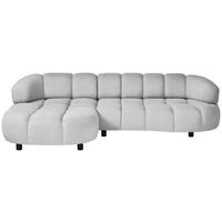 ECKSOFA in Webstoff Silberfarben  183/284 cm  - Silberfarben/Schwarz, Design, Holz/Textil (183/284cm) - Welnova