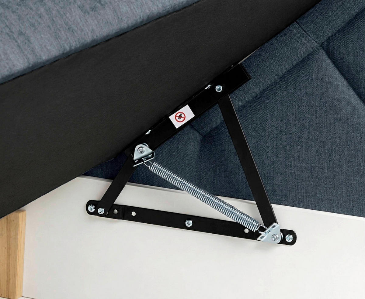 BOXBETT 180/200 cm,  in Petrol, Bettkasten, Topper, H3 + H3 = fest  - Petrol/Schwarz, MODERN, Holz/Textil (180/200cm) - MID.YOU