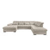 WOHNLANDSCHAFT in Chenille Beige  - Beige/Schwarz, Modern, Textil/Metall (184/387/252cm) - Livetastic