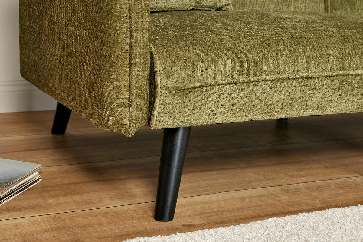 SCHLAFSOFA Bouclé Grün, Opal  - Champagner/Opal, MODERN, Holz/Textil (191/83/84cm) - Livetastic