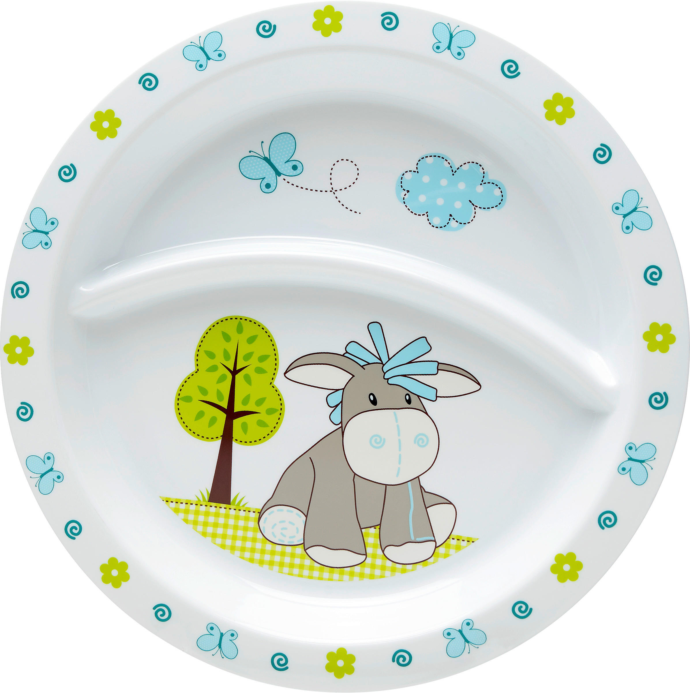 KINDERTELLER  - Blau/Weiss, Trend, Kunststoff (21,5/1,8cm) - My Baby Lou