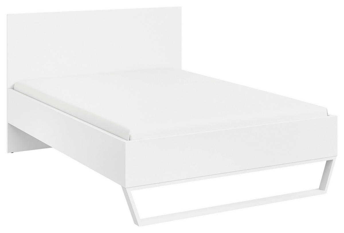 BETT 120/200 cm  in Weiss   - Weiss, Design, Holzwerkstoff/Metall (120/200cm) - Cantus