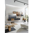 WOHNWAND  in Anthrazit, Eichefarben  343/196/44 cm  - Eichefarben/Anthrazit, Design, Glas/Holz (343/196/44cm) - Valnatura