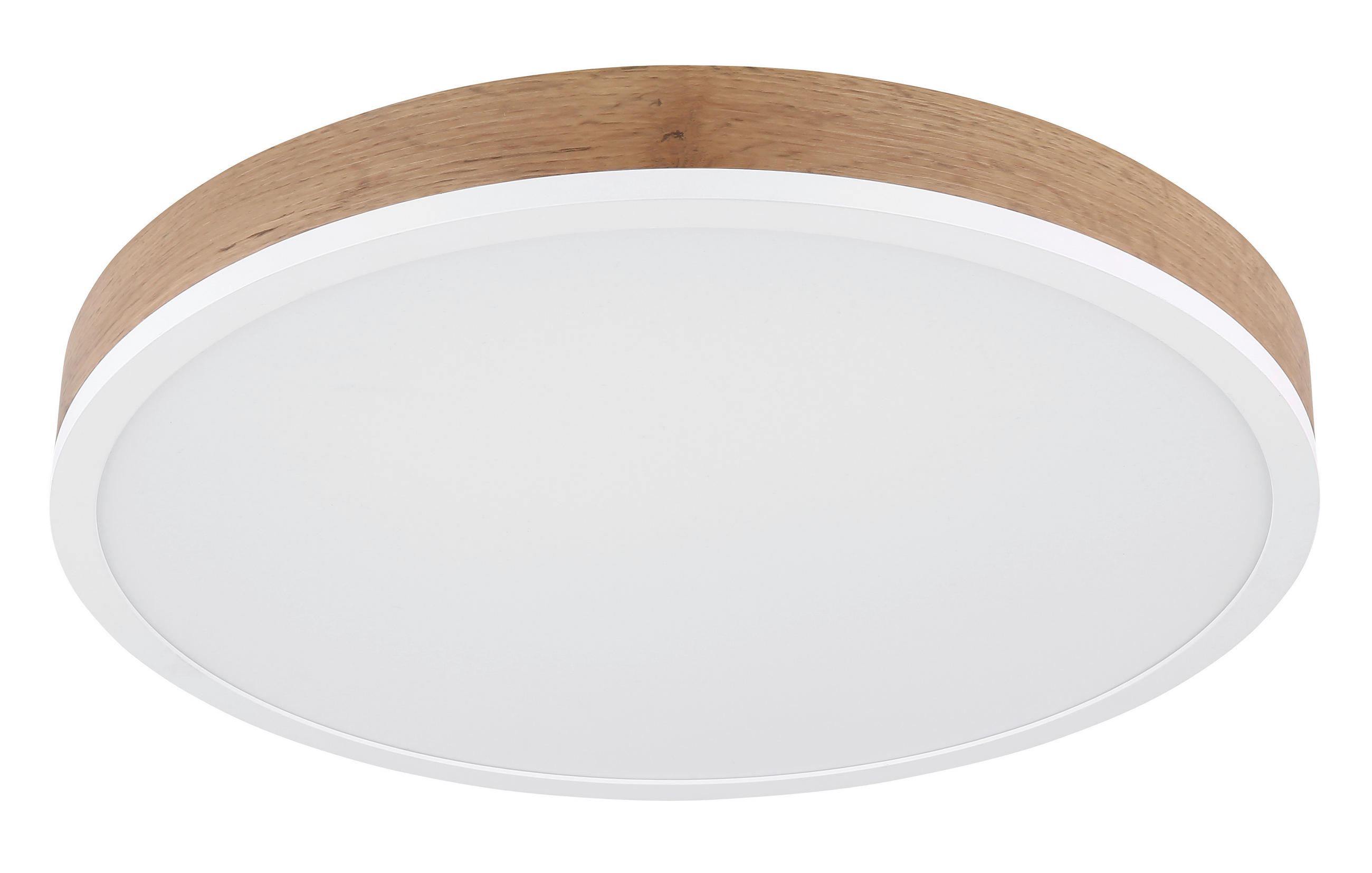 STROPNÉ LED SVIETIDLO, 45/8,5 cm  - biela/opálová, Natur, kov/kompozitné drevo (45/8,5cm) - Globo